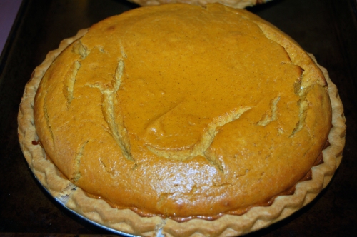 Pumpkin Pie yesterday made using the recipe from Dave's grandmother